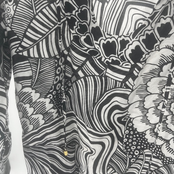 Trina Turk Cotton and Silk Sheer Tunic - Size Medium - Picture 10 of 12